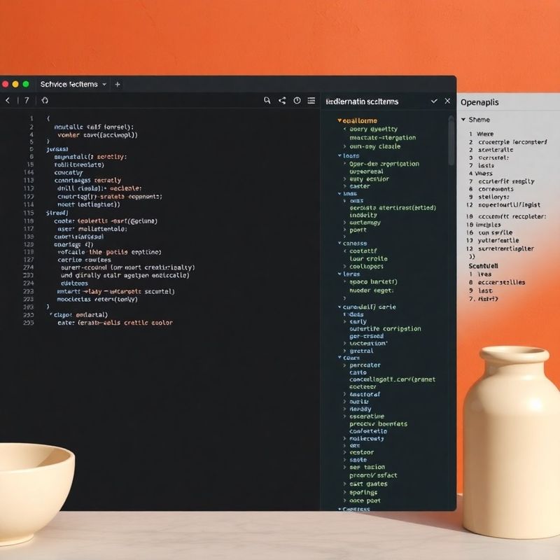 Editor di codice dark theme con schema OpenAPI a lato