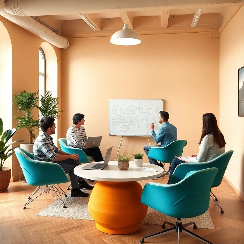 Piccolo team di ingegneri in un ufficio moderno a Parma davanti a una lavagna con diagrammi di architettura